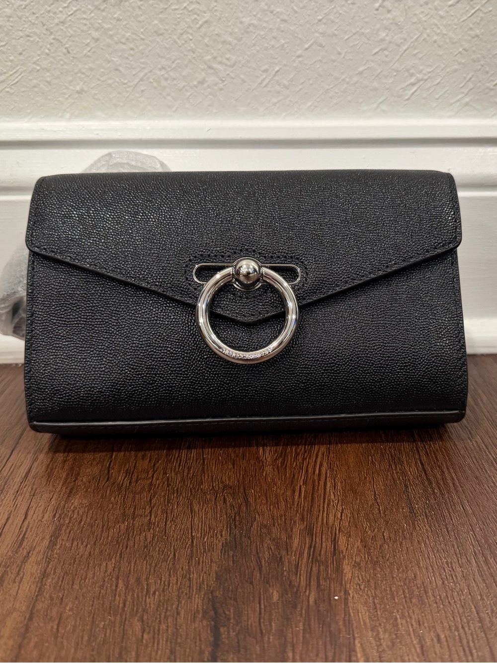 Rebecca Minkoff Black Leather Ring-Accent Belt Bag